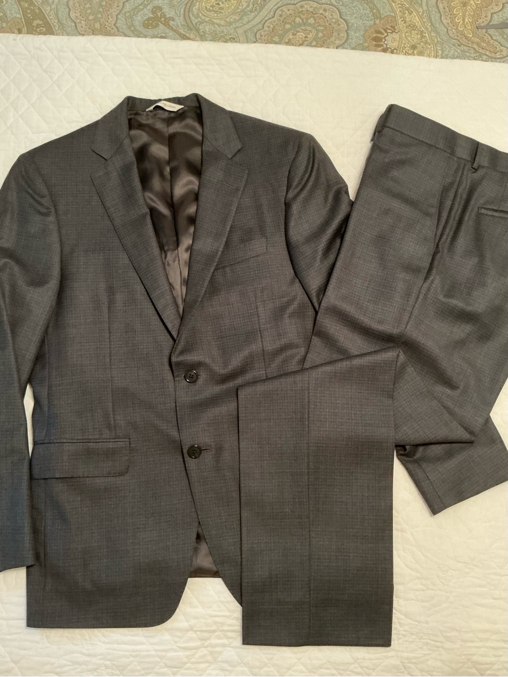 Samuelsohn “Beckett” Mens 40R Gray Italian Wool Suit w/34Wx32L Flat Front Pants
